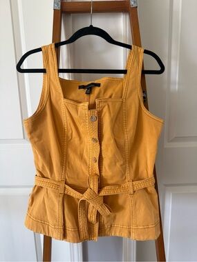 White House Black Market Mustard Yellow Top